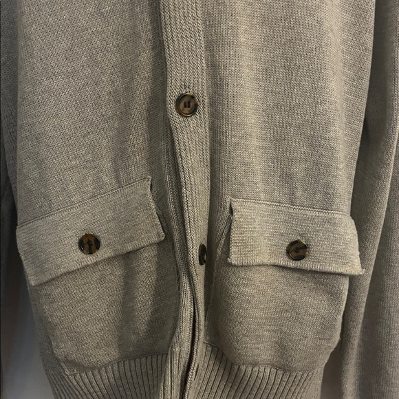 FIVE FOUR Mens Grey Button Front Mock Neck Sweater Size M - Picture 4 of 6